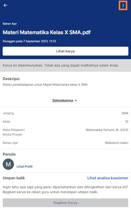 Menyembunyikan Karya Saya – Merdeka Mengajar